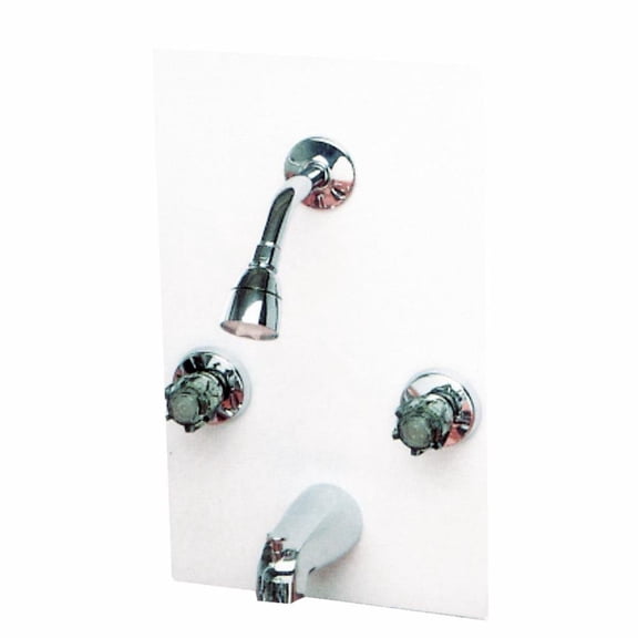 Valterra Products VLPPF214311 8 in. 2 Knob Tub & Shower Div Faucet Shower Head Kit, Brass Chrome