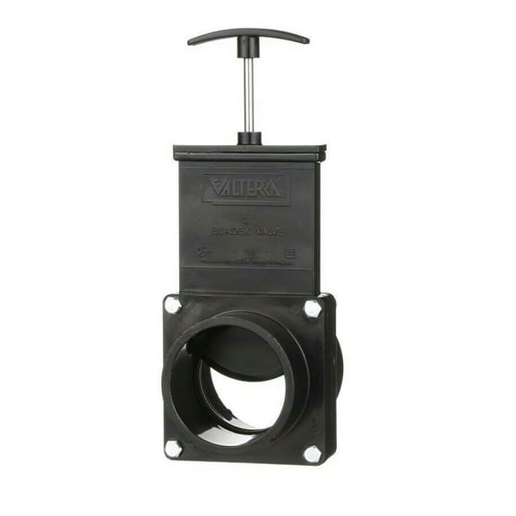 Valterra T40 Black Plastic, Waste Dump Gate Valve for Strong and Durable