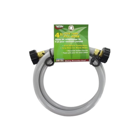 W01-4048 1/2" x 4' Tote Tank Fill Hose, Gray hose for waste water By Valterra