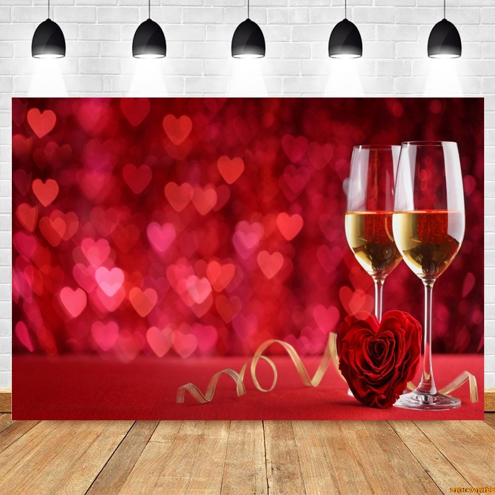 February Backdrop Roses Valtine's Day Backdrop February 14 Rose Love Heart Balloons Flowers ...