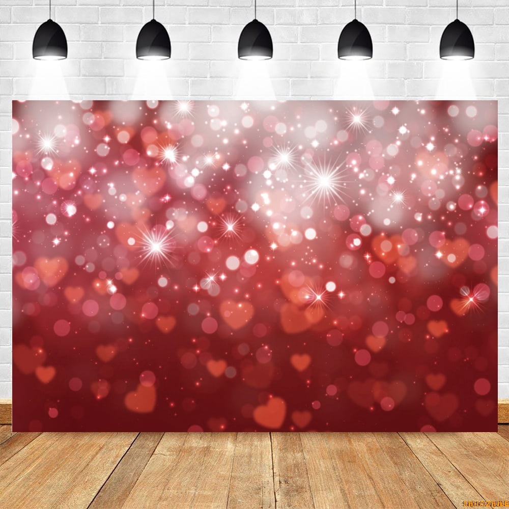 Valtine's Day Backdrop February 14 Rose Love Heart Balloons Flowers ...