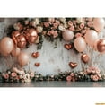 thumbnail image 1 of Valtine's Day Photography Backdrop Pink Flowers Love Heart Balloon Bridal Shower Wedding Party Photography Background r, 1 of 5