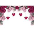 thumbnail image 1 of Valtines Backdrop Photography Red Pink Floral Flower Heart Banner Poster Background February 14 Photocall Accessories, 1 of 8