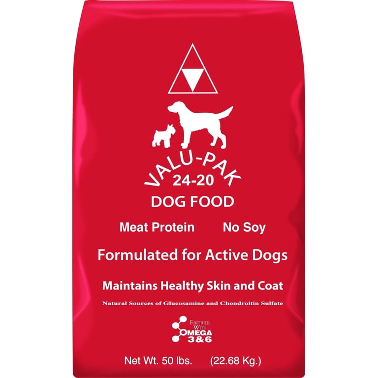 Valu-Pak 24-20 High Energy Dog Food, Red Bag, 50LB