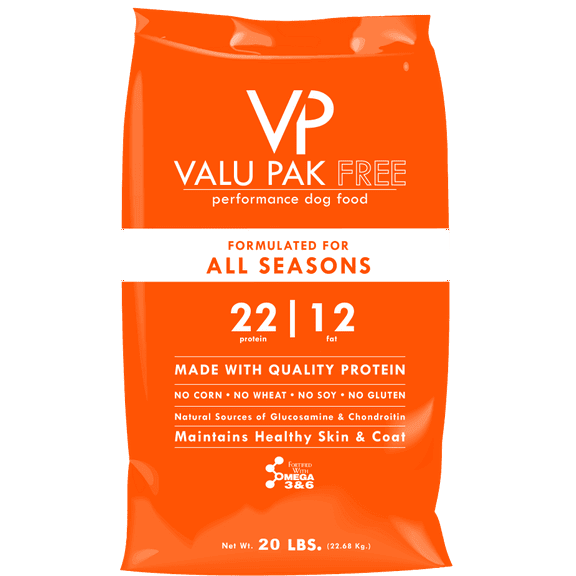 Valu-Pak Free 22-12 All Seasons Dog Food, Gluten Free, Wheat Free, Corn Free, Soy Free, Skin & Coat Health, 20 lbs