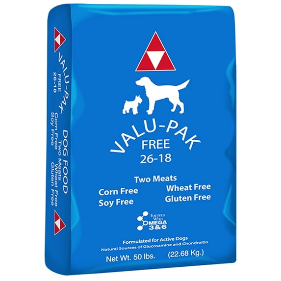 Valu-Pak Free 26-18 Dog Food (Blue Bag), 50 lb