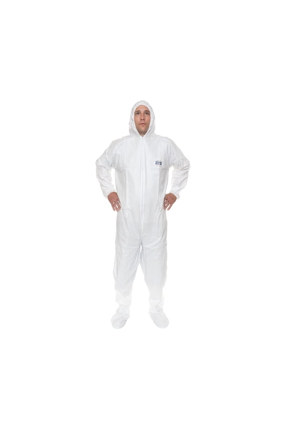 ™, Lightweight Microporous Coverall with Attached Hood & Boot, Elastic Wrist
