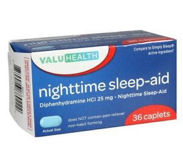 ValuHealth Nighttime Sleepaid Diphenhydramine HCI 25 mg 36 Caplets