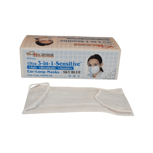 ValuMax 5630E-SB Ultra 3-in-1 Earloop Face Masks ASTM Level 2 50/Bx ...