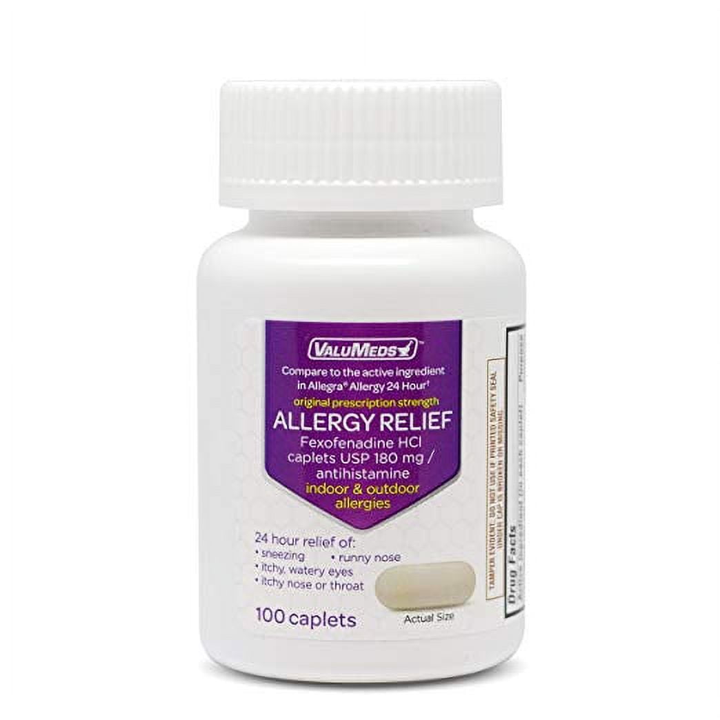ValuMeds Fexofenadine 180mg Allergy Relief Tablet 100CT