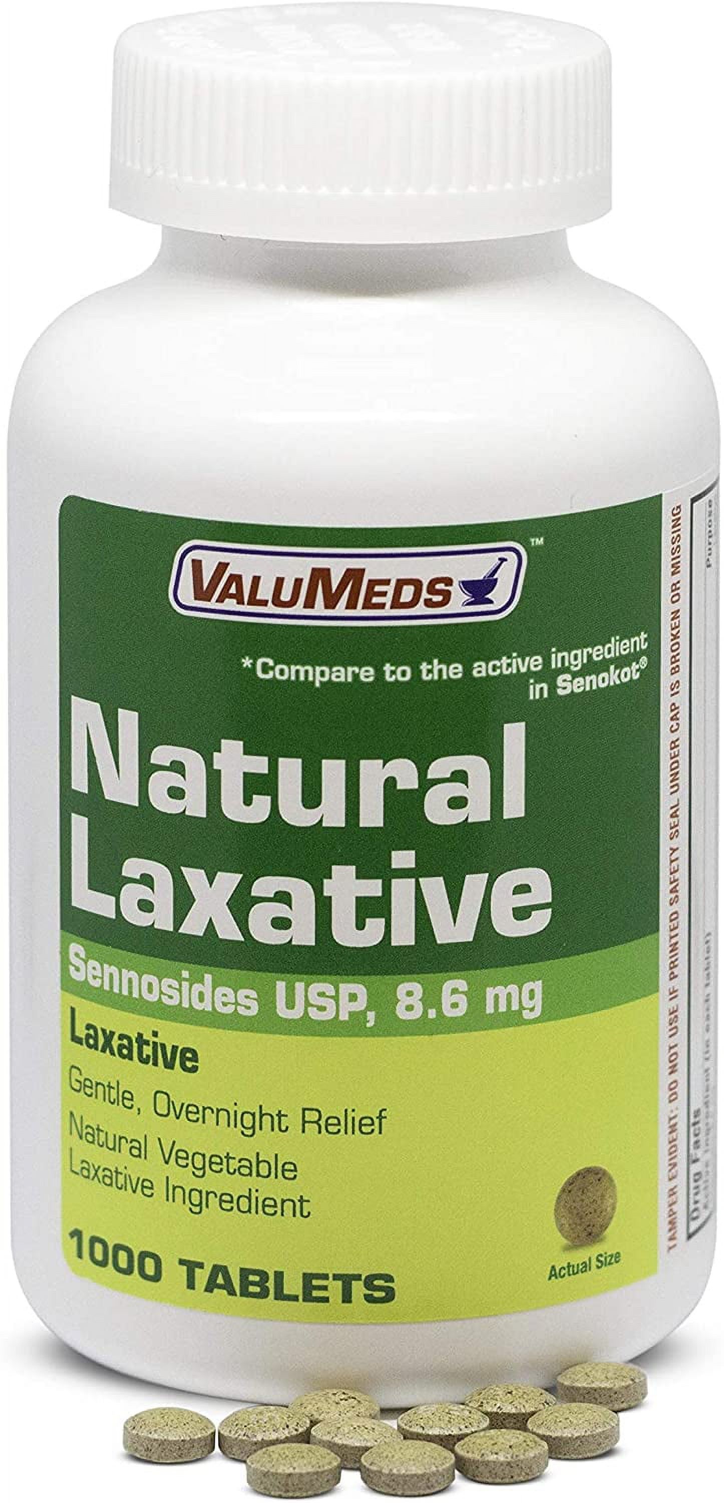 ValuMeds Senna Tablets (1000Count) Natural Vegetable Laxative Helps