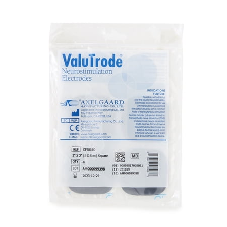 ValuTrode Cloth Electrotherapy Electrode 2 x 2" Reusable CF5050, 4 Ct