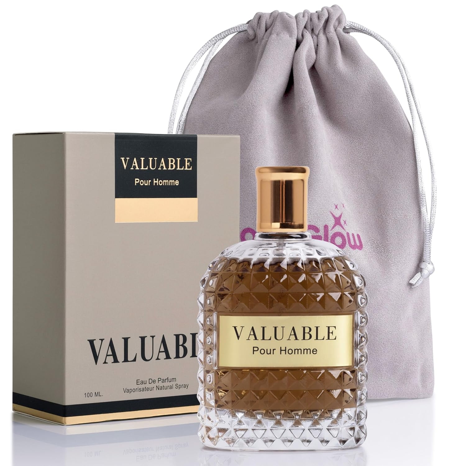 Valuable for Men Eau De Parfum Formulated with Best Fragrance & Mineral Notes, Violet Leaf & Salt Blend of Seaside, Herbs & Woods Ideal For Everyday Use Elegant 3.4fl Oz Bottle with Suede Pouch