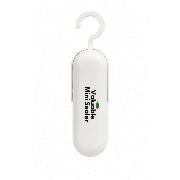 Valuable Mini Sealer Handheld Vacuum Sealer, White with Cutter and Hook