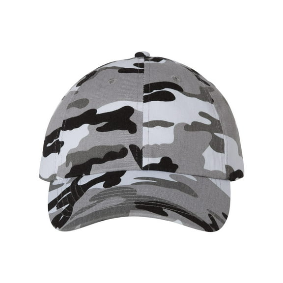 Valucap - Adult Bio-Washed Classic Dad Hat - VC300A - Grey Camo - Size: Adjustable