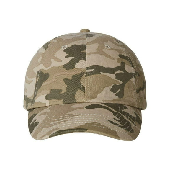 Valucap - Adult Bio-Washed Classic Dad Hat - VC300A - Tan Camo - Size: Adjustable