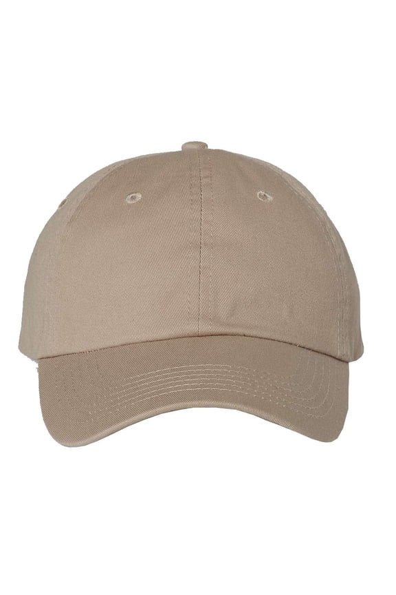 - Bio-Washed Chino Twill Cap - VC350 - Khaki - Size: Adjustable