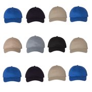 Valucap - Brushed Twill Cap | lightweight 100% brushed cotton | Adjustable Size, Hook and loop closure, Multicolor, 12 Pack