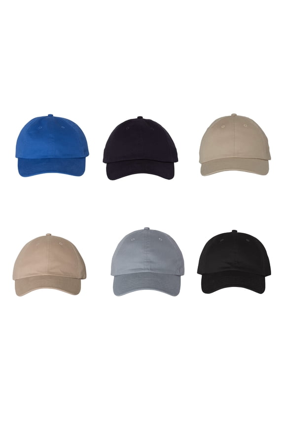- Brushed Twill Cap | lightweight 100% brushed cotton | Adjustable Size, Hook and loop closure, Multicolor, 6 Pack