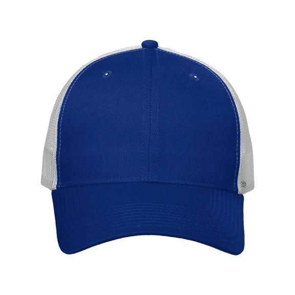 Valucap - Mesh-Back Trucker Cap - VC400 - Royal/ White - Size: Adjustable