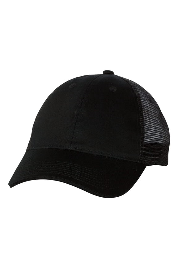 - Sandwich Trucker Cap - S102 - Black/ Black - Size: Adjustable