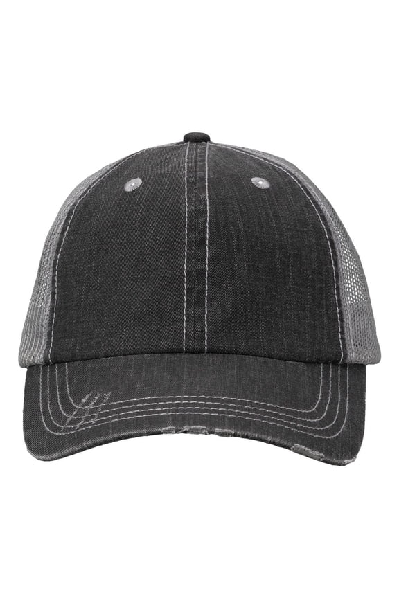 VC990 Contrast Stitch Cap-Black/ Grey