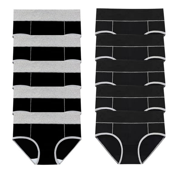 uublik Value 10-Pack, Cotton Panties for Women Soft Underwear Super Stretchy Briefs Full Coverage Panties Womens Underwear Seamless Black