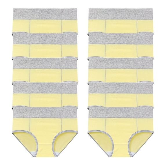 uublik Value 10-Pack, No Show Panties for Women Soft Underwear Super Stretchy Briefs Full Coverage Panties Womens Seamless Underwear Yellow