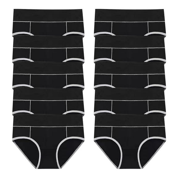 uublik Value 10-Pack, Womens Panties Briefs Soft Underwear Super Stretchy Briefs Full Coverage Panties High Waisted Seamless Underwear for Women Black