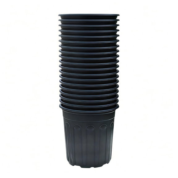 Value 20-Pack: 20 black nursery pots in one package, economical solution for bulk planting, great for both beginners and enthusiasts.