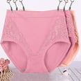 thumbnail image 1 of uublik Value 3-Pack, High Cut Briefs for Women High Waist Breathable Briefs Soft Underpants Ladies Stretch Panties Womens Lace Underwear Pink, 1 of 5