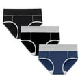thumbnail image 1 of uublik Value 3-Pack, Womens Briefs Underwear Soft Underwear Super Stretchy Briefs Full Coverage Panties Cotton Underwear Women Navy, 1 of 4