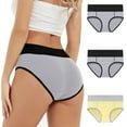 thumbnail image 1 of Asgosdo Value 3-Pack, Womens Underwear Briefs High Waist Breathable Briefs Soft Underpants Ladies Stretch Panties Period Underwear Yellow, 1 of 5