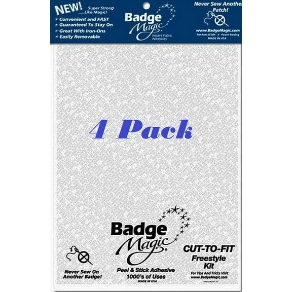 Patch Adhesive – No Sew, No Iron Double-Sided Fabric Tape for Patches & Badges (4 Sheets) – DIY for Uniforms, Vests, Backpacks – Washer Safe