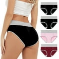 thumbnail image 1 of uublik Value 4-Pack, Womens Panties High Waist Breathable Briefs Soft Underpants Ladies Stretch Panties Heavy Flow Period Underwear Wine, 1 of 5