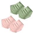 thumbnail image 1 of uublik Value 4-Pack, Womens Panties High Waist Breathable Briefs Soft Underpants Ladies Stretch Panties Seamless Mid Rise Underwear Green, 1 of 4