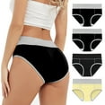 thumbnail image 1 of uublik Value 4-Pack, Womens Underwear Briefs High Waist Breathable Briefs Soft Underpants Ladies Stretch Panties Leak Proof Underwear for Women Yellow, 1 of 5