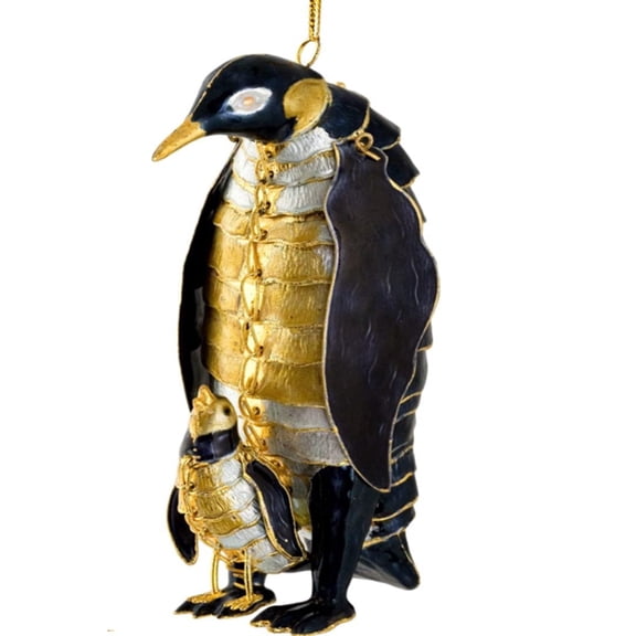 Value Arts 2817E4 Cloisonne Articulated Penguin Family Hanging Ornament 4.5 Inches