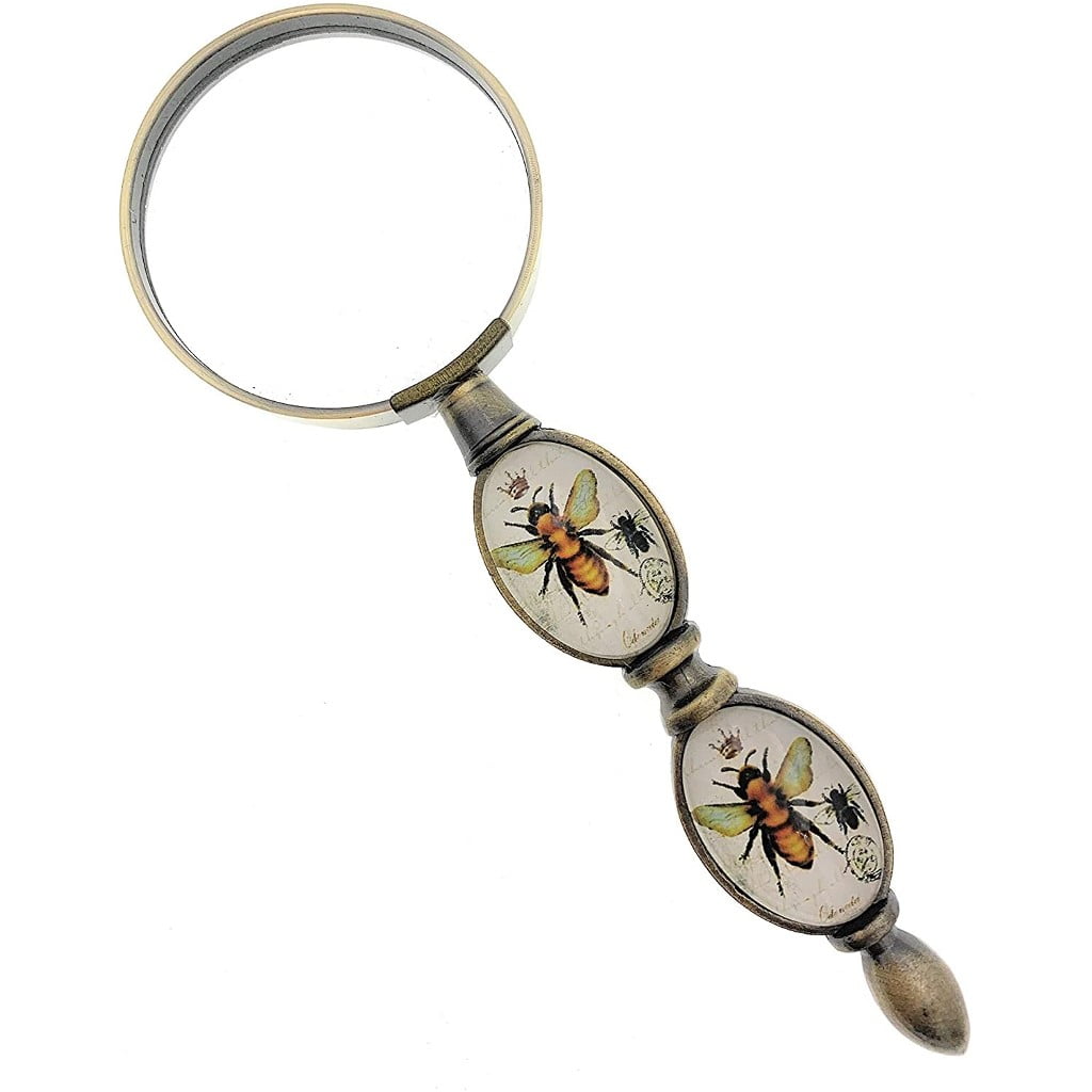 Value Arts Imperial Honey Bee Magnifier, Brass and Glass, 6 Inches