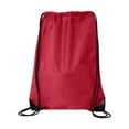 thumbnail image 1 of Value Black Cord Drawstring Sports Backpack Bag, One Size, Red, 1 of 3