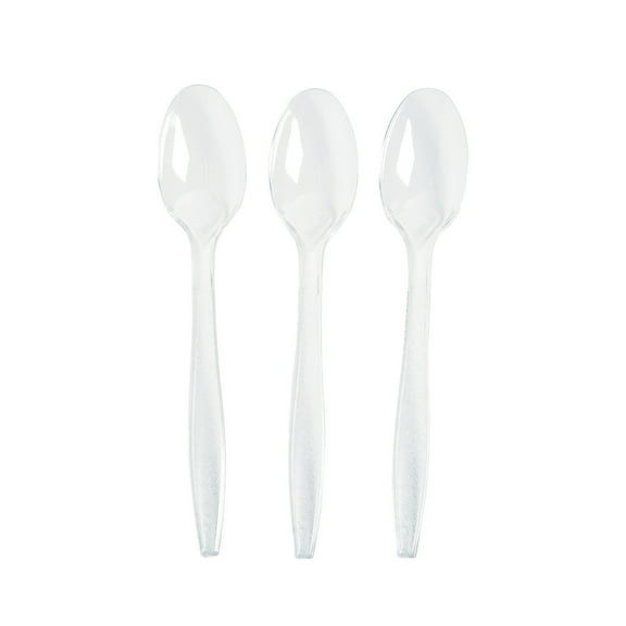 Value Clear Plastic Spoons (50Pc) - Party Supplies - 50 Pieces