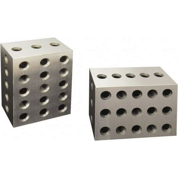 Value Collection 0.0003 Squareness Per Inch, Hardened Steel, 2-3-4 Block with 23 Hole Setup Block