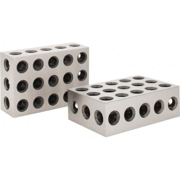 Value Collection 0.0003 Squareness Per Inch, Hardened Steel, 2-4-6 Block with 23 Hole Setup Block