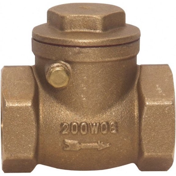 Value Collection 1-1/2" Brass Check Valve Check Swing, FNPT x FNPT, 200 WOG