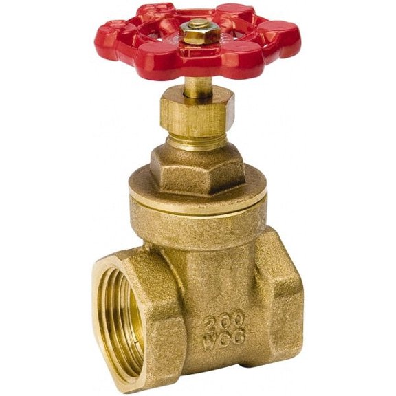 Value Collection 1-1/4" Pipe, Class 150, IPS Brass Wedge Compact Gate Valve 200 WOG, 200 WSP, Screw Over Bonnet, For Use with Water, Oil & Gas