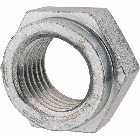 Value Collection 1-3/8 - 6 UNC Grade C Hex Lock Nut with Distorted Thread 2-1/16" Width Across Flats, 1-13/64" High, Cadmium Clear-Plated Finish