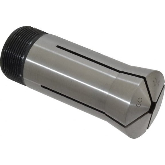 Value Collection 1/4" 5C Square Collet 3.28" Overall Length, 1.041-24 Internal Thread Size, Steel, 0.0032" TIR