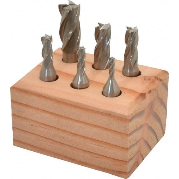 Value Collection 1/8 to 1/2", 4 Flute Square End Mill Set