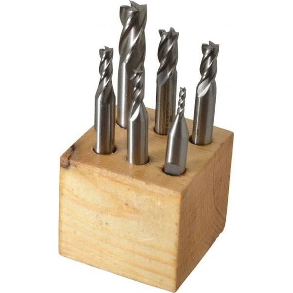 Value Collection 1/8 to 1/2", 4 Flute Square End Mill Set
