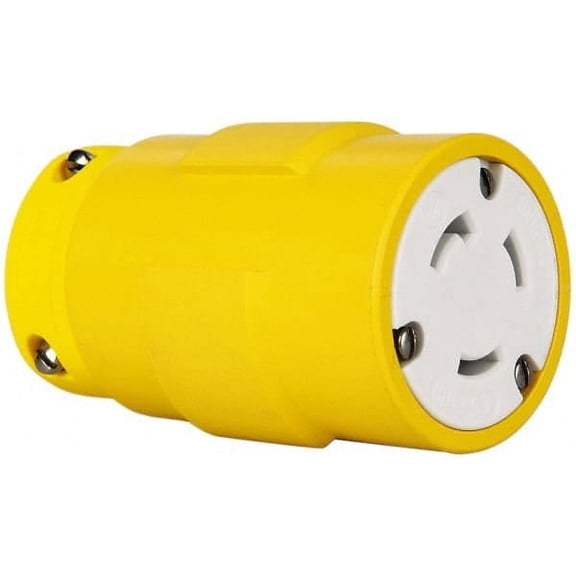 Value Collection 125 VAC, 30 Amp, L5-30 NEMA, Straight, Ungrounded, Industrial Grade Connector 2 Pole, 3 Wire, 1 Phase, Rubber, Yellow